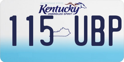 KY license plate 115UBP