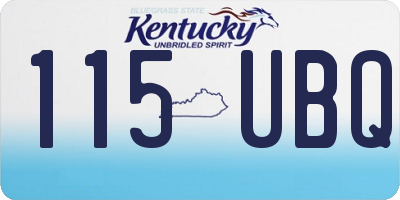 KY license plate 115UBQ