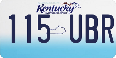KY license plate 115UBR