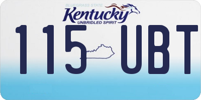 KY license plate 115UBT