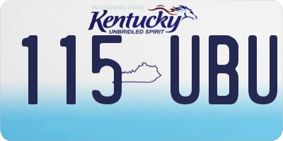 KY license plate 115UBU