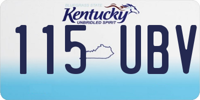 KY license plate 115UBV