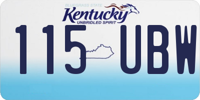 KY license plate 115UBW