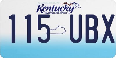 KY license plate 115UBX