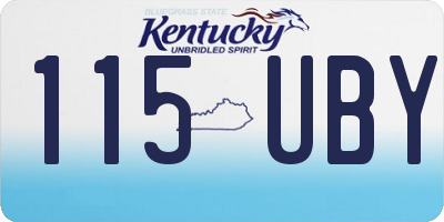 KY license plate 115UBY