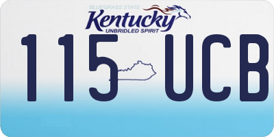 KY license plate 115UCB