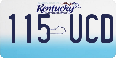 KY license plate 115UCD