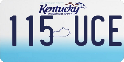 KY license plate 115UCE