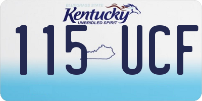 KY license plate 115UCF