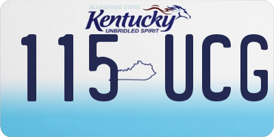 KY license plate 115UCG