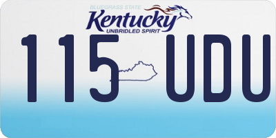 KY license plate 115UDU