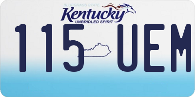 KY license plate 115UEM