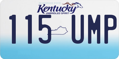 KY license plate 115UMP