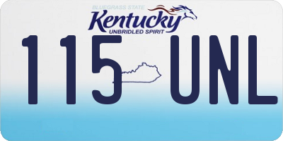 KY license plate 115UNL