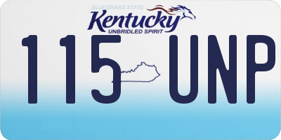 KY license plate 115UNP