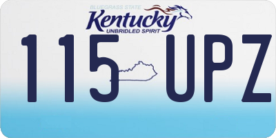 KY license plate 115UPZ