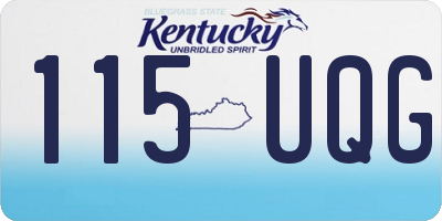 KY license plate 115UQG
