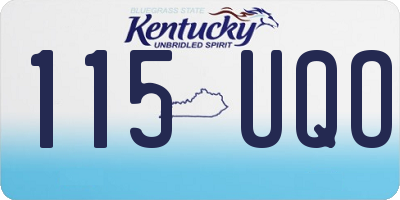 KY license plate 115UQO