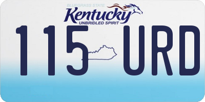 KY license plate 115URD