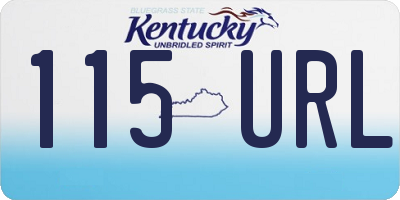 KY license plate 115URL