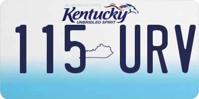 KY license plate 115URV