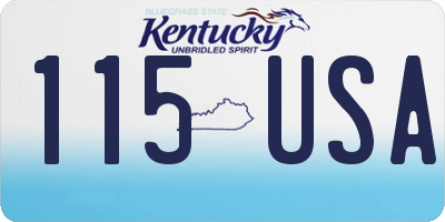 KY license plate 115USA