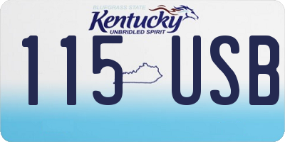 KY license plate 115USB