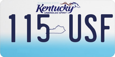 KY license plate 115USF