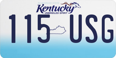 KY license plate 115USG