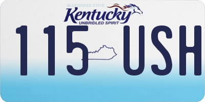 KY license plate 115USH