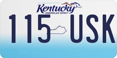 KY license plate 115USK