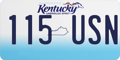 KY license plate 115USN