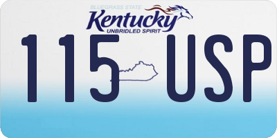 KY license plate 115USP
