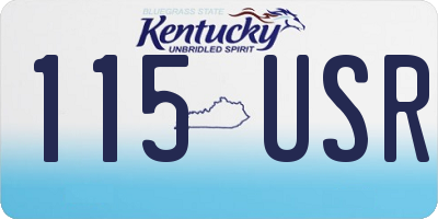 KY license plate 115USR