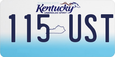 KY license plate 115UST