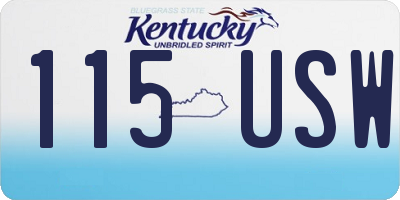 KY license plate 115USW