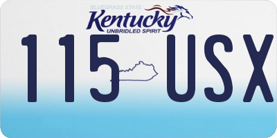 KY license plate 115USX