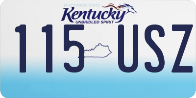 KY license plate 115USZ