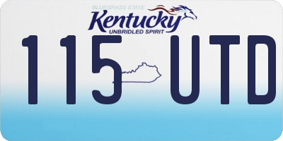 KY license plate 115UTD