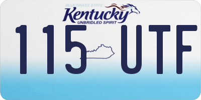 KY license plate 115UTF
