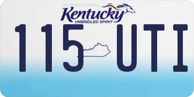 KY license plate 115UTI