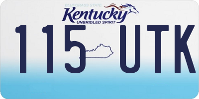 KY license plate 115UTK