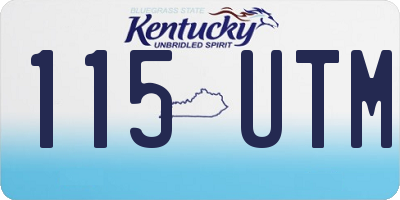 KY license plate 115UTM