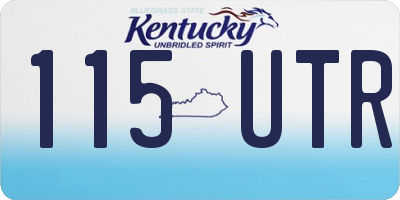 KY license plate 115UTR