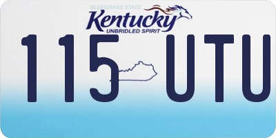 KY license plate 115UTU
