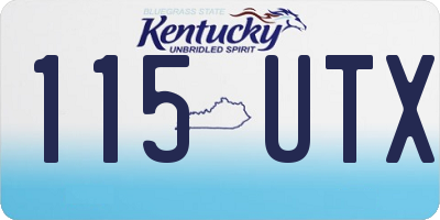 KY license plate 115UTX