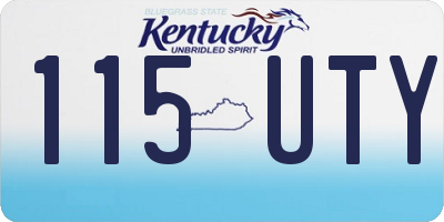 KY license plate 115UTY