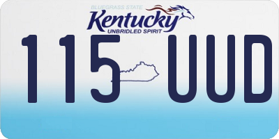 KY license plate 115UUD