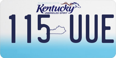 KY license plate 115UUE