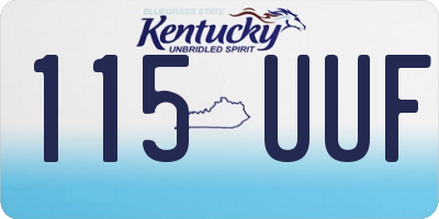 KY license plate 115UUF